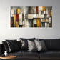 Abstract Geometric Mixed Media Wall Art wall canvas office home room framed 120x60cm