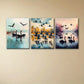3pcs Watercolor Charming Black Swan Painting Metal Print Ready to Hang Art