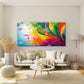 Abstract Vibrant Colorful Leaf Wall Art Canvas Office Home Room Framed 80x45cm