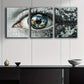 3pcs An eye with puzzle pieces Metal Print Ready to Hang Art