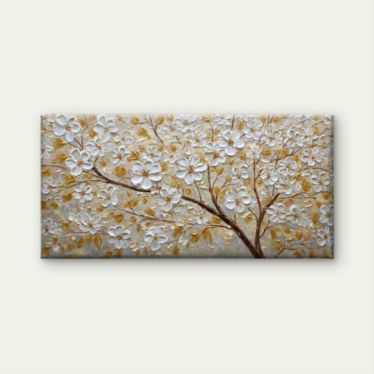 Large Yellow Tree Painting Wall Art Canvas Office Home Room Framed 120x60cm