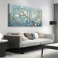 Elegant Flowers Plum Blossom Rustic Turquoise Wall Art canvas office home room framed 120x60cm