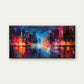 Neon Lights Across Streets Wall Art Canvas Office Home Room Framed 120x60cm
