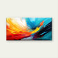 Blue Yellow Abstract Splash Wall Art Canvas Office Home Room Framed 80x45cm