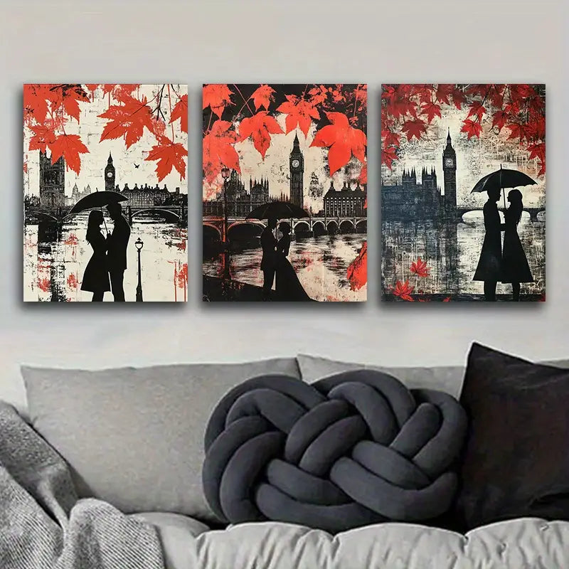 3pcs The couple stood in front of Big Ben Metal Print Ready to Hang Art