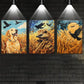 3pcs Watercolor Beautiful Wheat Animals Crow Metal Print Ready to Hang Art