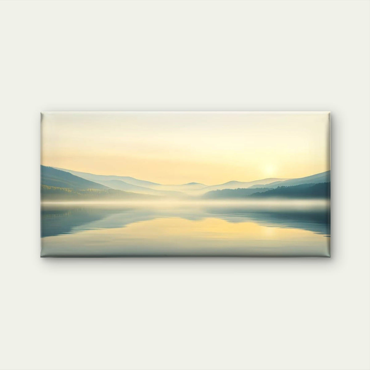 Soft Light Misty Valley Wall Art Canvas Office Home Room Framed 120x60cm