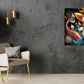 Painting Of Fish Swimming in Pond Print 100% Australian Made 40x60cm Stretched Canvas Ready to Hang