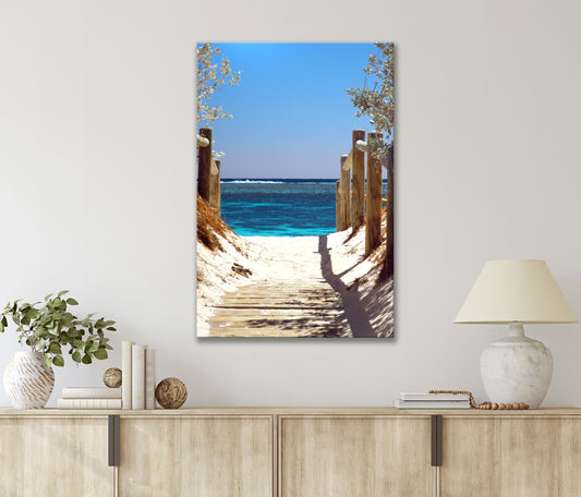 Small Roadway Towards An Ocean Print 100% Australian Made 40x60cm Stretched Canvas Ready to Hang