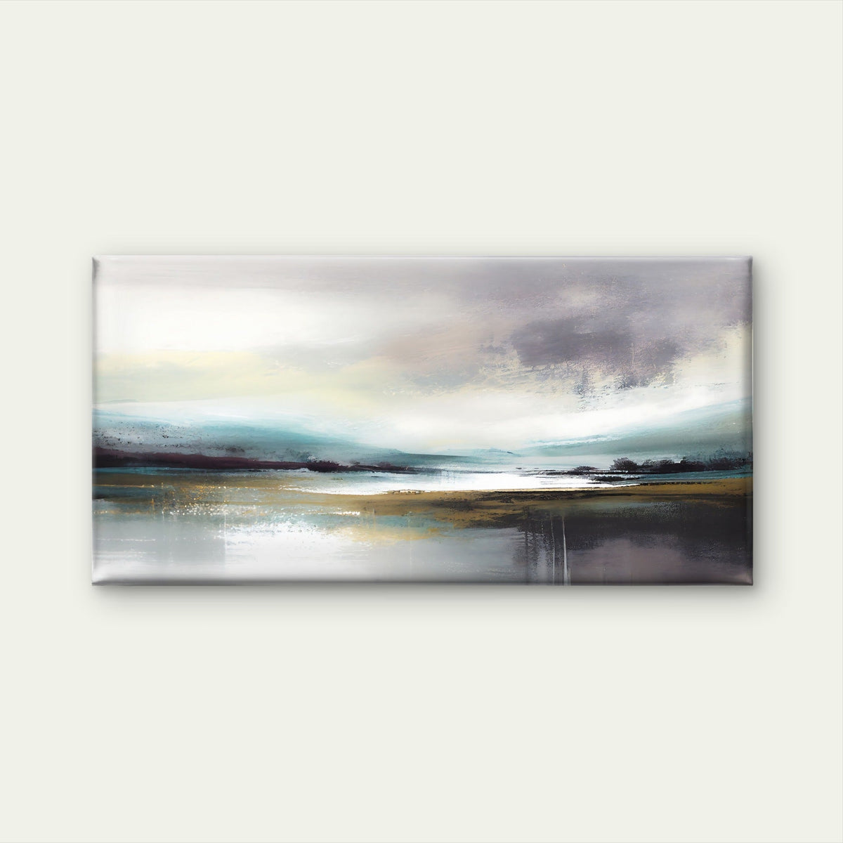 Abstract Foggy Horizon Sea Wall Art Canvas Office Home Room Framed 120x60cm