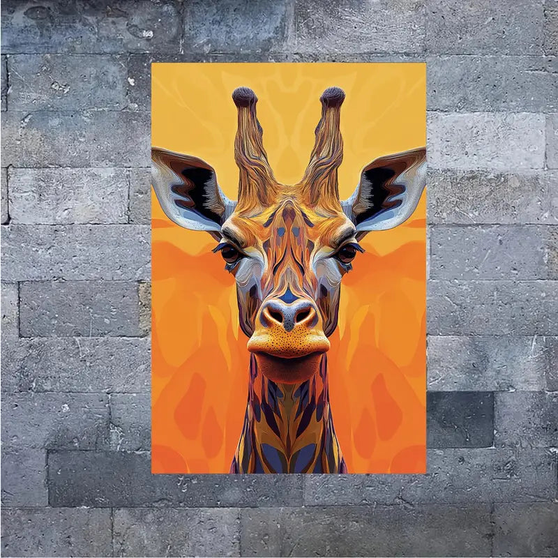 Giraffee Face Abstract Art Print 100% Australian Made 40x60cm Stretched Canvas Ready to Hang