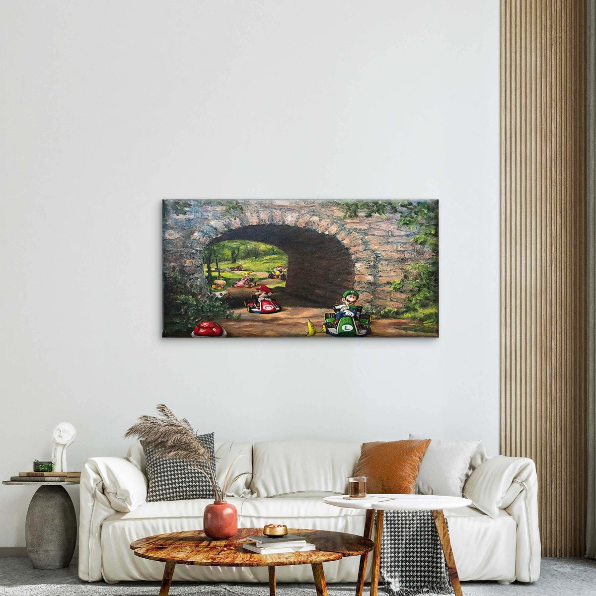 Vintage Gaming Landscape Wall Art Canvas Office Home Room Framed 120x60cm