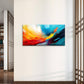 Blue Yellow Abstract Splash Wall Art Canvas Office Home Room Framed 120x60cm