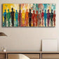 3pcs A row of people Metal Print Ready to Hang Art
