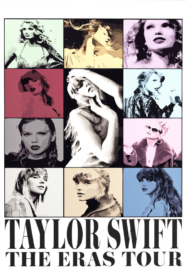 Pop Singer Collage Taylor Art Print 100% Australian Made 40x60cm Stretched Canvas Ready to Hang