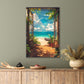 Window With a Peaceful View of Summer Ocean and Boat Print 100% Australian Made 40x60cm Stretched Canvas Ready to Hang