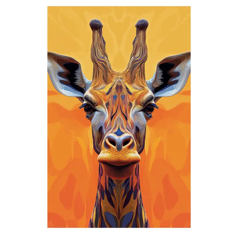 Giraffee Face Abstract Art Print 100% Australian Made 40x60cm Stretched Canvas Ready to Hang