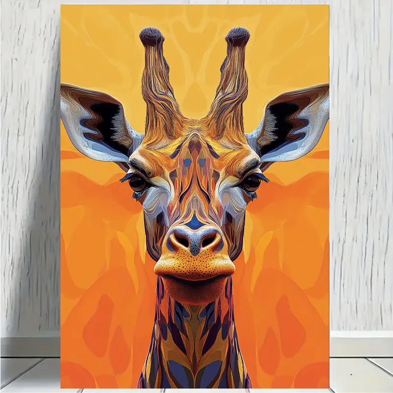 Giraffee Face Abstract Art Print 100% Australian Made 40x60cm Stretched Canvas Ready to Hang