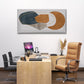 Modern Blue Gold Geometry Wall Art Canvas Office Home Room Framed 120x60cm