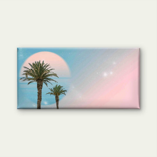 Surreal Landscape Palm Tree Wall Art Canvas Office Home Room Framed 80x45cm