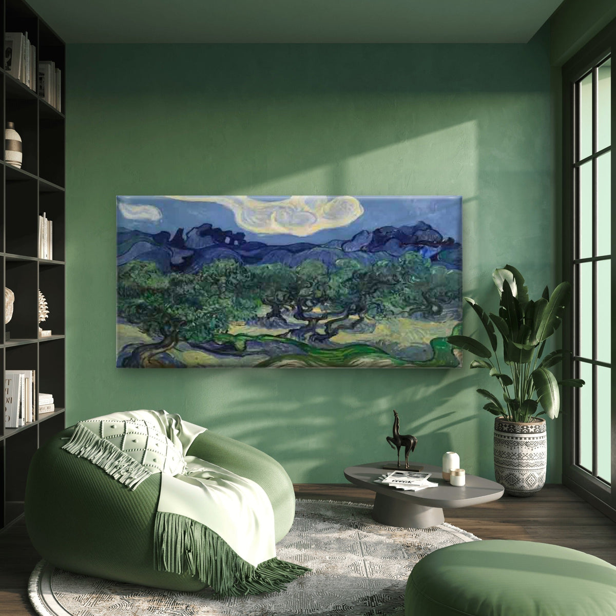 Landscape with Olive Trees Wall Art Canvas Office Home Room Framed 120x60cm