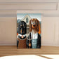 Gothic Retro Frameless Dog Couple Print 100% Australian Made 40x60cm Stretched Canvas Ready to Hang