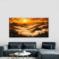 Golden Mountain Cloudscape Sun Wall Art Canvas Office Home Room Framed 80x45cm