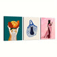 3pcs Ink Animal Cat Vibrant Design Abstract Metal Print Ready to Hang Art