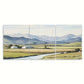 3pcs Open Field Mountains Painting Metal Print Ready to Hang Art