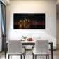 City Skyline at Night with Moon Wall Art Canvas Office Home Room Framed 120x60cm