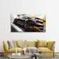 Black Sports Car in Motion Wall Art Canvas Office Home Room Framed 120x60cm