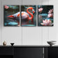 3pcs Flamingo and Lotus Flower Metal Print Ready to Hang Art