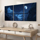 3pcs Modern Natural Mountain Night Scene Artworks Dark Wall Art Set Canvas Framed 40x60cm - High Quality Print 100% Australian Made Wall Canvas Ready to Hang