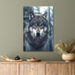 Snowy Art Of Wolf In Winter Print 100% Australian Made 40x60cm Stretched Canvas Ready to Hang
