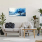 Blue Oil Painting Nature Tree Wall Art canvas office home room framed 120x60cm