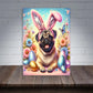 Easter Bunny Pug Canvas Art Print 100% Australian Made 40x60cm Stretched Canvas Ready to Hang