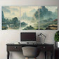 3pcs Bright Foggy Skies Village Metal Print Ready to Hang Art