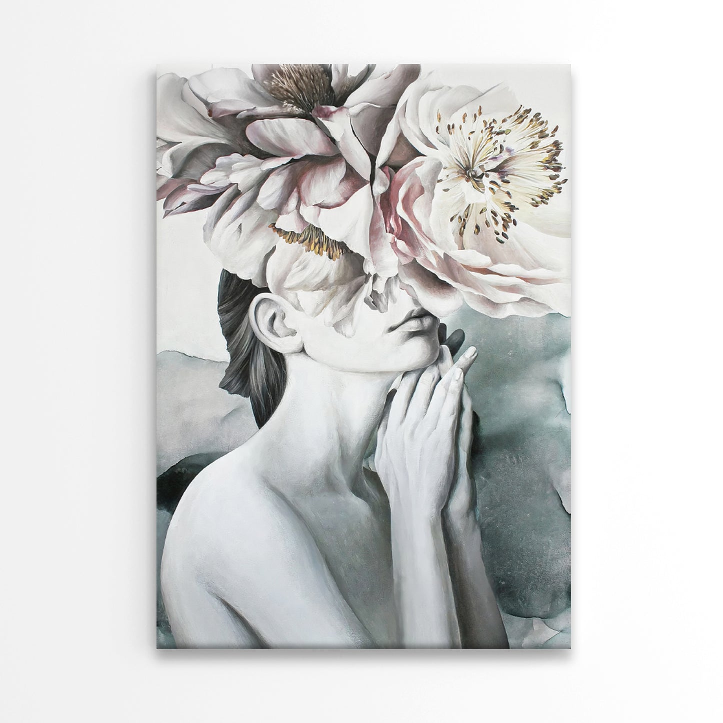 Woman With a Flower in Her Head Print 100% Australian Made 40x60cm Stretched Canvas Ready to Hang