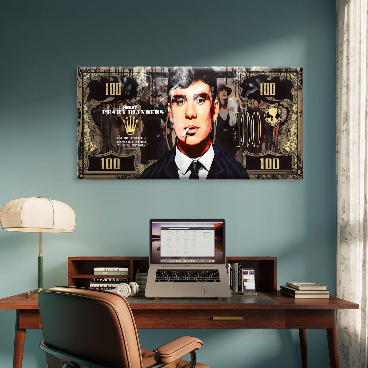 Criminal Money Print Wall Art Canvas Office Home Room Framed 120x60cm