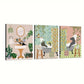 3pcs Ink Animal Print Cat, Dog Classic Bathroom Design Metal Print Ready to Hang Art