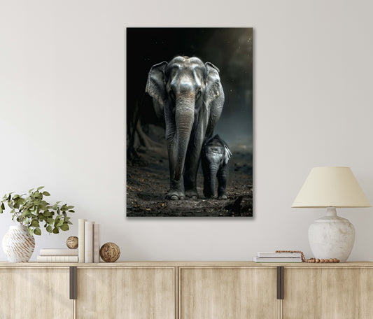 Elephant In A Forests Print 100% Australian Made 40x60cm Stretched Canvas Ready to Hang