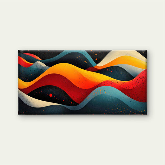 Abstract Landscape with Sunrise Wall Art Canvas Office Home Room Framed 80x45cm