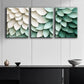 3pcs Green and white shaded circles Metal Print Ready to Hang Art