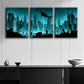 3pcs A City Submerged in the Ocean Metal Print Ready to Hang Art