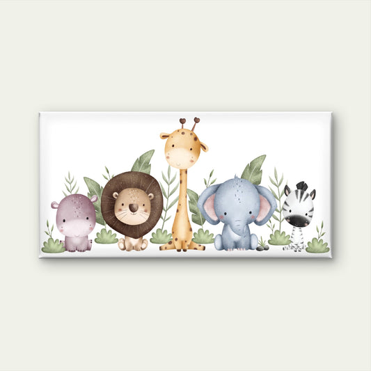 Safari Animal Nursery Baby Wall Art Canvas Office Home Room Framed 80x45cm