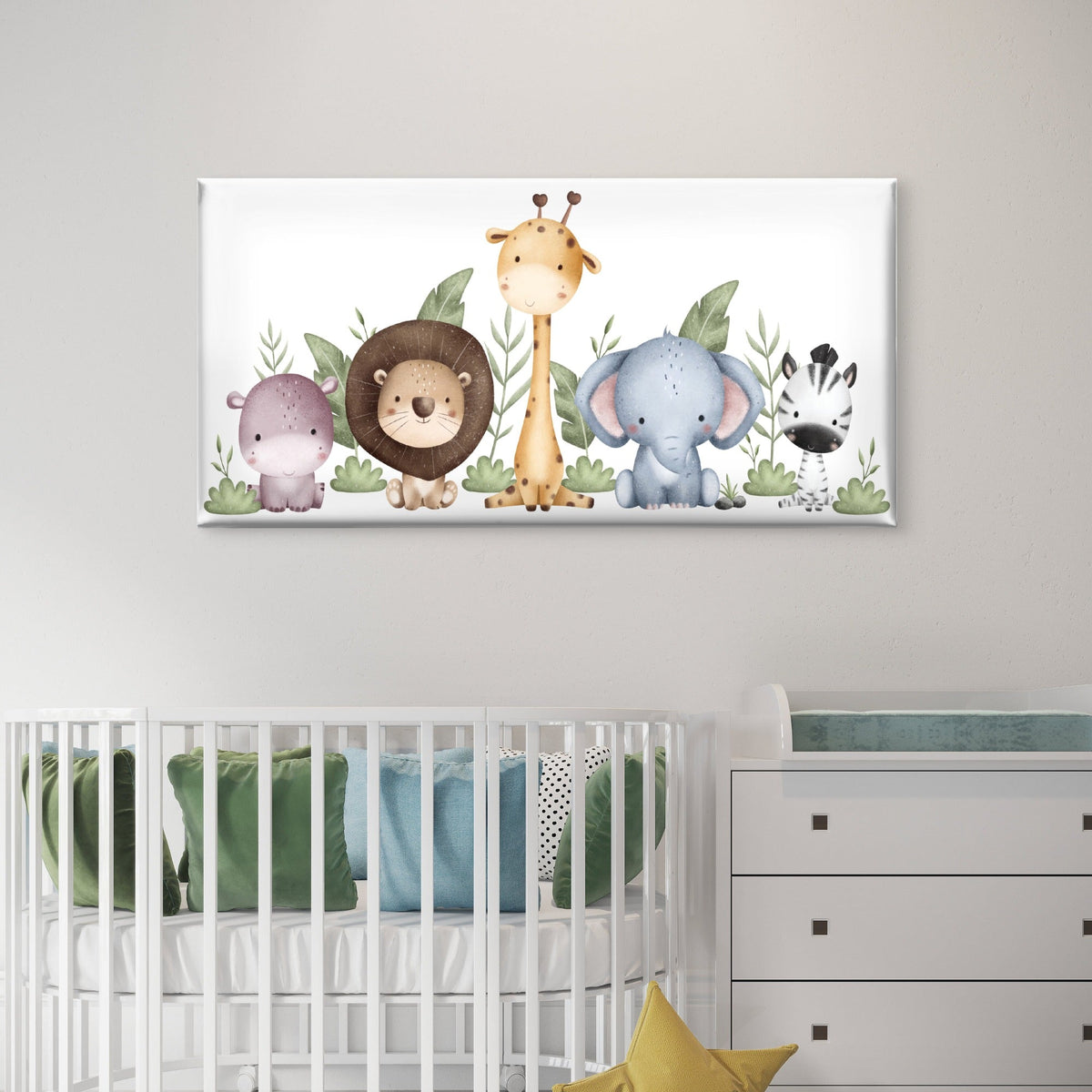Safari Animal Nursery Baby Wall Art Canvas Office Home Room Framed 120x60cm