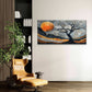 Abstract Patchwork Sun Tree Wall Art Canvas Office Home Room Framed 80x45cm