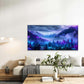 Neon Fantasy Mountain Skyline Wall Art Canvas Office Home Room Framed 80x45cm