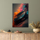 Sport Car Passing Through Colorful Smoke Print 100% Australian Made 40x60cm Stretched Canvas Ready to Hang