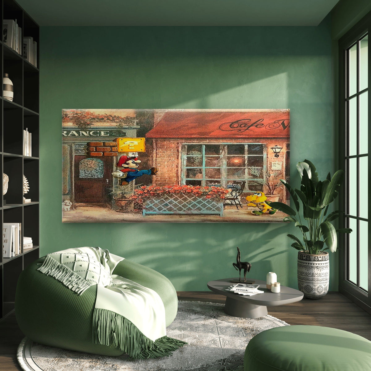 Vintage European Street Retro Wall Art Canvas Office Home Room Framed 120x60cm